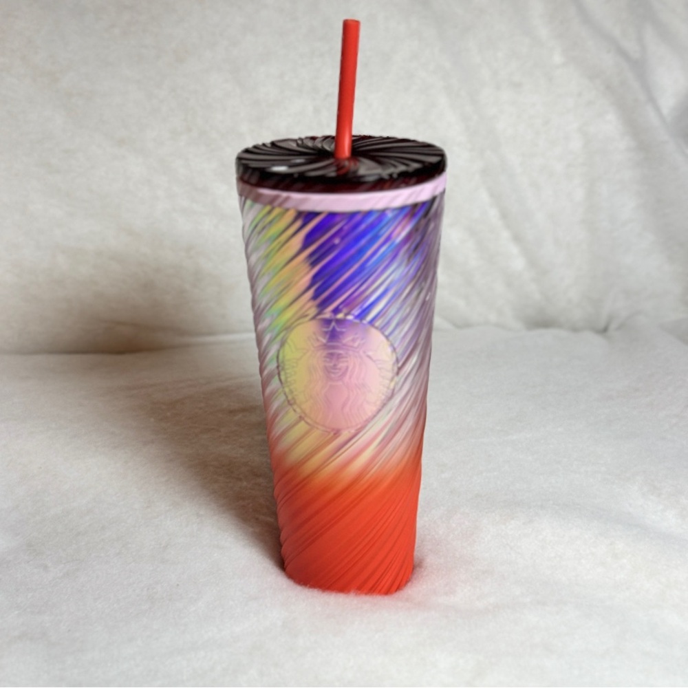 Starbucks Winter 2025 Sunrise Red Orange Pearl Swirl Venti Tumbler 24oz -NEW-